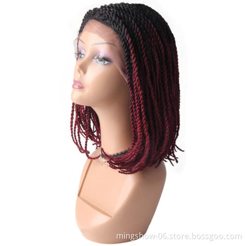 16" twisted ombre braided lace wig with baby hair